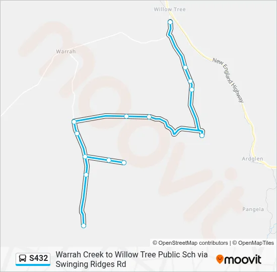 Mapa de S432 de autobús