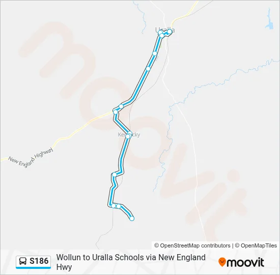 Mapa de S186 de autobús