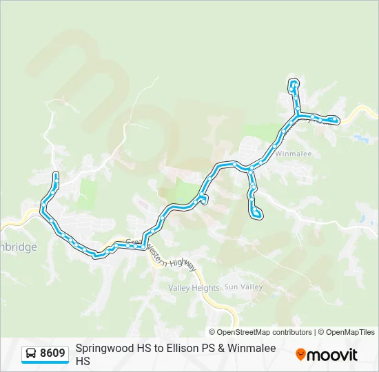 8609 Route: Schedules, Stops & Maps - Winmalee High School (Updated)