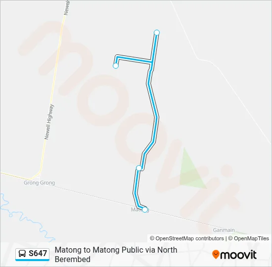 Mapa de S647 de autobús