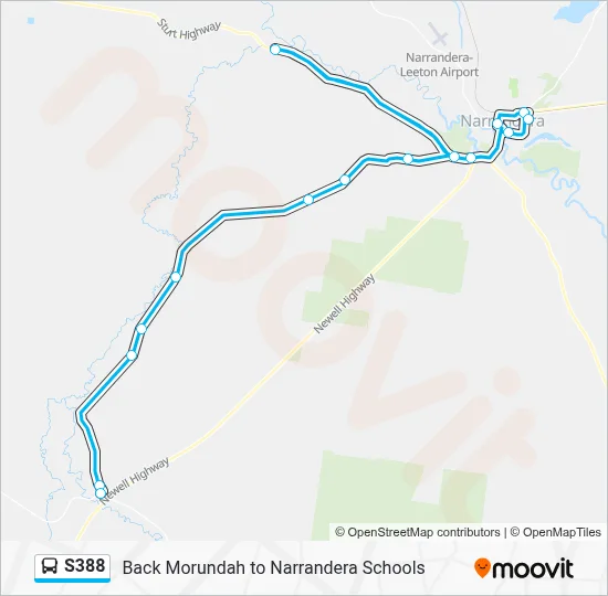 Mapa de S388 de autobús
