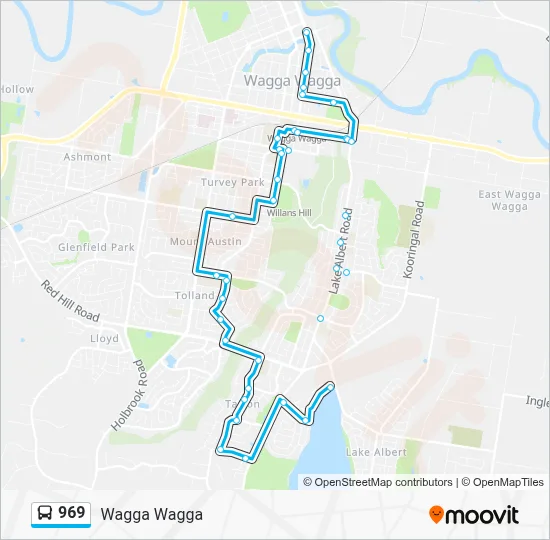 969 Route: Schedules, Stops & Maps - Wagga Wagga (Updated)