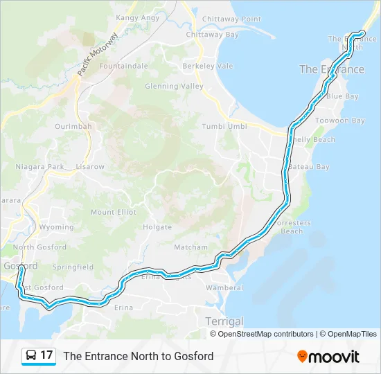 17 Route: Schedules, Stops & Maps - Gosford Station, Stand N (Updated)