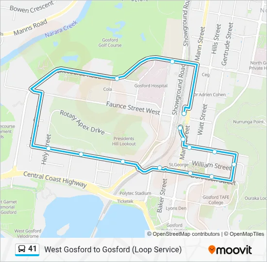 41 Route: Schedules, Stops & Maps - Gosford Station, Stand N (Updated)