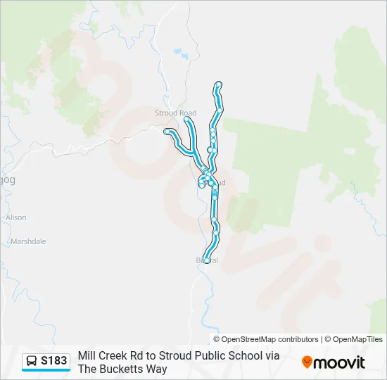 Mapa de S183 de autobús