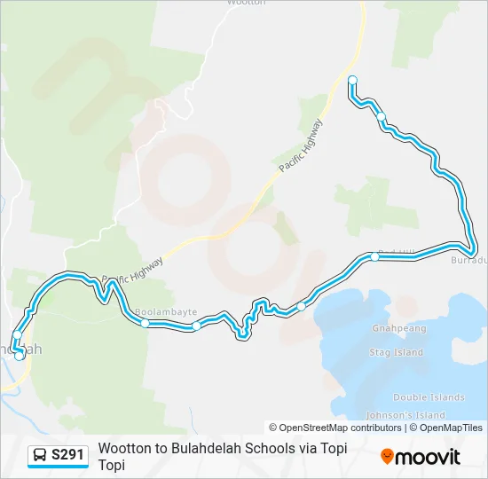 Mapa de S291 de autobús