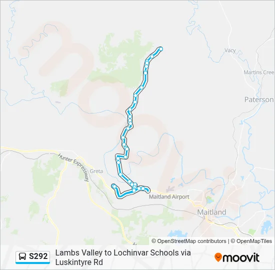 Mapa de S292 de autobús