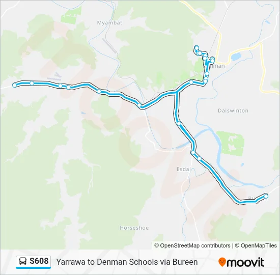 Mapa de S608 de autobús