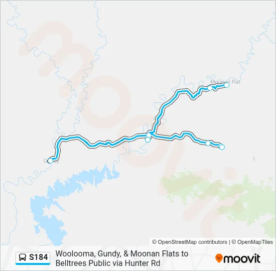 Mapa de S184 de autobús