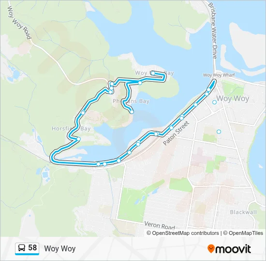 58 Route: Schedules, Stops & Maps - Woy Woy (Updated)