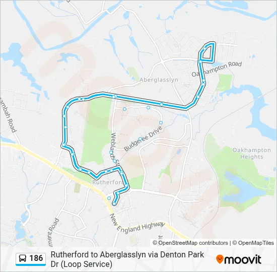 186 Route - Rutherford to Aberglasslyn via Denton Park Dr (Loop Service ...