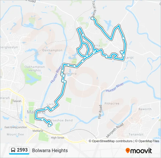 2593 Route: Schedules, Stops & Maps - Bolwarra Heights (Updated)