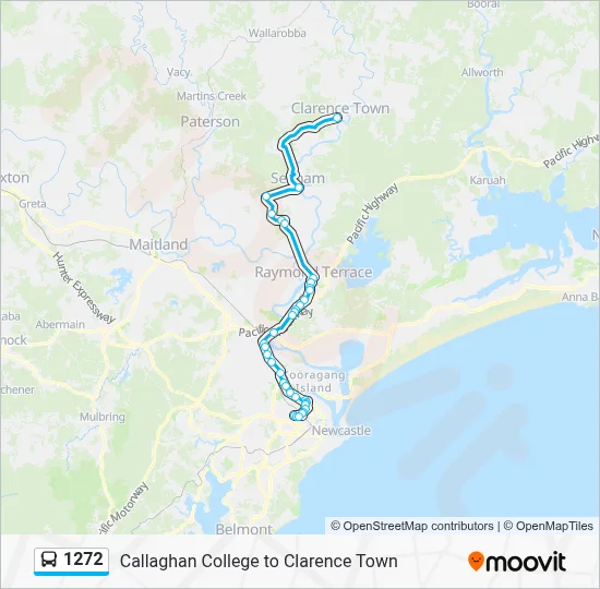 1272 Route - Callaghan College to Clarence Town: Schedules, Stops ...