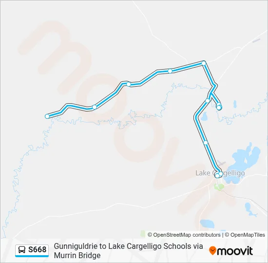 Mapa de S668 de autobús