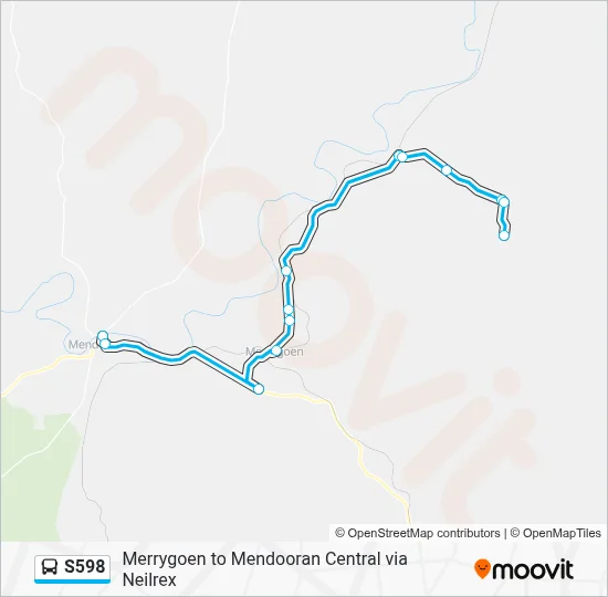 Mapa de S598 de autobús