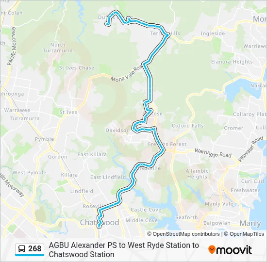 268 Route: Schedules, Stops & Maps - Chatswood Station, Stand C (Updated)