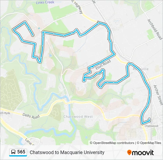 565 Route: Schedules, Stops & Maps - Chatswood Station (Updated)