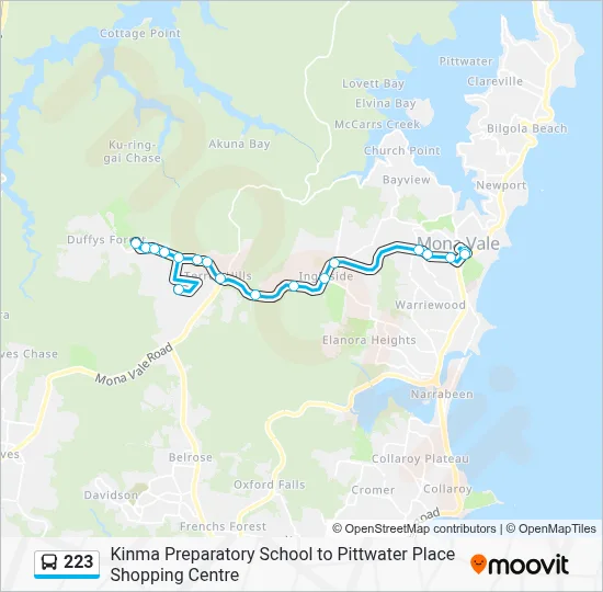 223 Route: Schedules, Stops & Maps - Mona Vale (Updated)