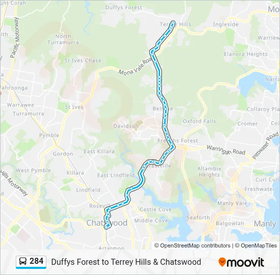 284 Route: Schedules, Stops & Maps - Terrey Hills (Updated)
