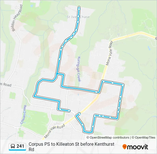 Kenthurst Map 241 Route: Schedules, Stops & Maps - Killeaton St and Kenthurst Rd ...