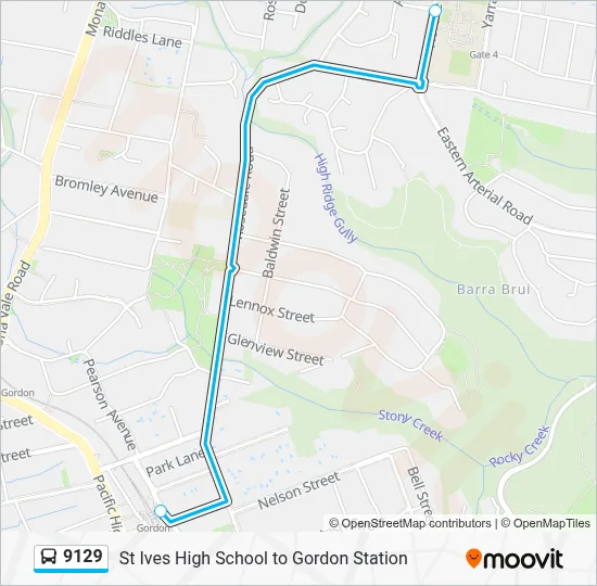 9129 Route - St Ives High School to Gordon Station: Schedules, Stops ...