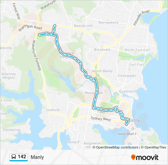 142 Route: Schedules, Stops & Maps - Manly (Updated)