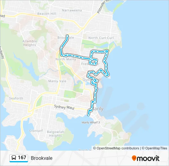 167 Route: Schedules, Stops & Maps - Brookvale (Updated)