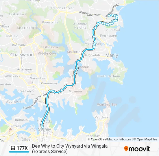 177X Route: Schedules, Stops & Maps - City Wynyard (Updated)