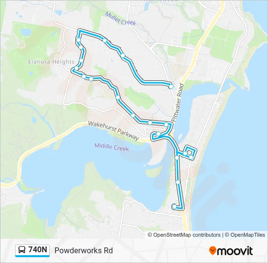 740N Route: Schedules, Stops & Maps - Powderworks Rd (Updated)