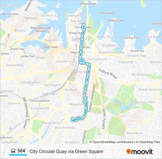 304 Route: Schedules, Stops & Maps - City Circular Quay via Green ...