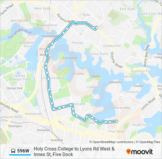 596W Route: Schedules, Stops & Maps - Five Dock (Updated)