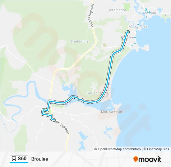 860 Route: Schedules, Stops & Maps - Broulee (Updated)
