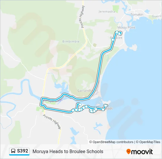 S392 Route: Schedules, Stops & Maps - Broulee Schools (Updated)