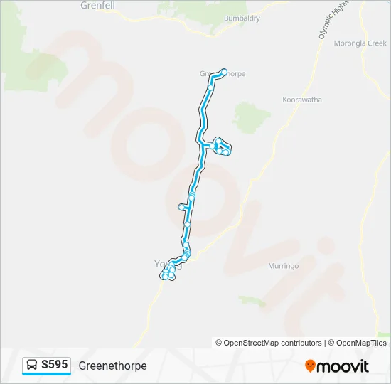 Mapa de S595 de autobús