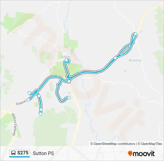 Sutton Loop Line Route Map S275 Route - Wamboin Bingley Way to Dickson College via Antill St ...