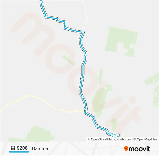 Mapa de S208 de autobús