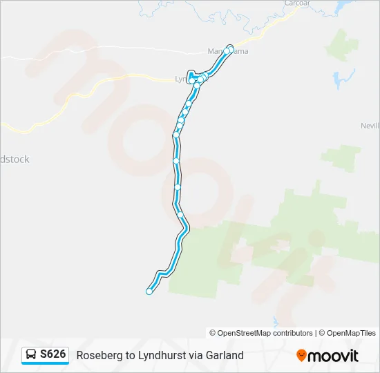 Mapa de S626 de autobús