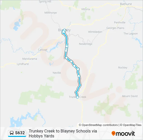 Mapa de S632 de autobús