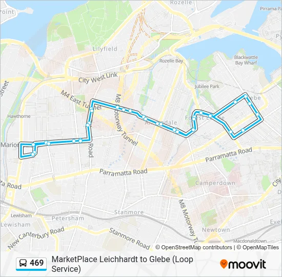469 Route: Schedules, Stops & Maps - MarketPlace Leichhardt via Glebe ...