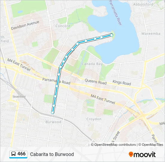 466 Route - Cabarita to Burwood: Schedules, Stops & Maps - Bayview Park ...