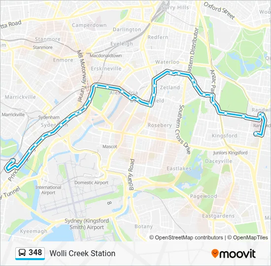 348 Route: Schedules, Stops & Maps - Wolli Creek Station (Updated)