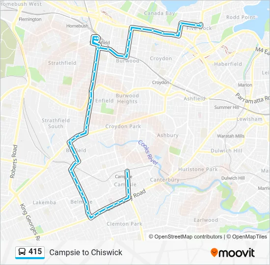 415 Bus 415 Route: Schedules, Stops & Maps - Five Dock Shops (Updated)