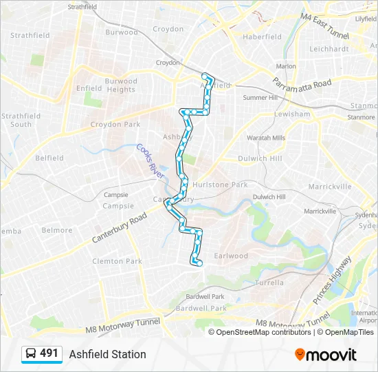 491 Route: Schedules, Stops & Maps - Ashfield Station (Updated)