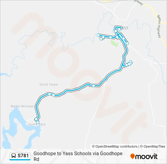 Mapa de S781 de autobús