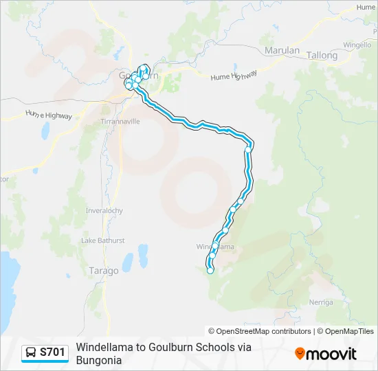 Mapa de S701 de autobús