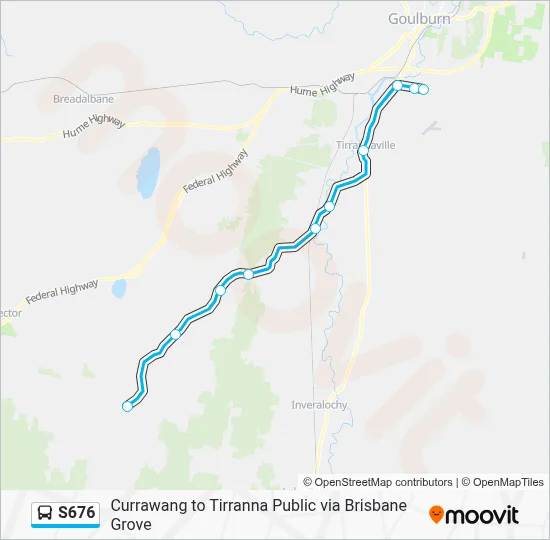 Mapa de S676 de autobús