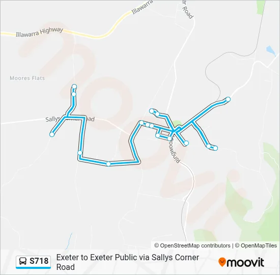 Mapa de S718 de autobús