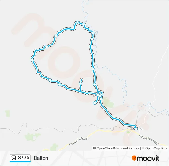 Mapa de S775 de autobús