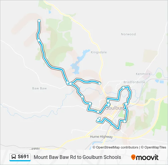 Mapa de S691 de autobús