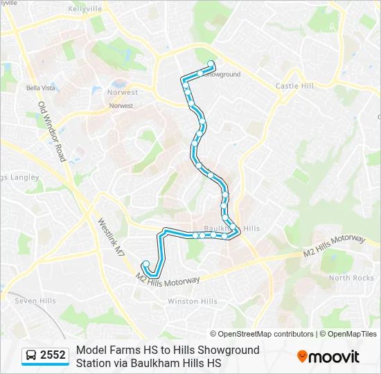 2552 Route: Schedules, Stops & Maps - Hills Showground Stn (Updated)